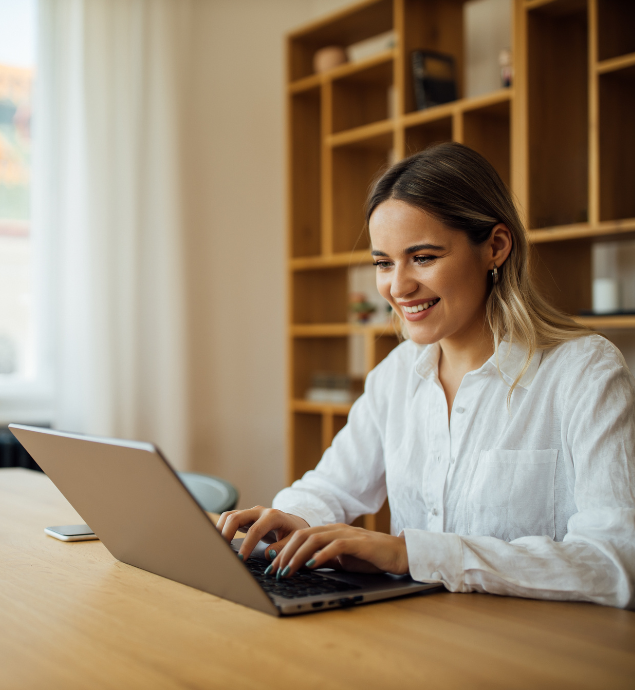 Woman using laptop